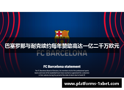 巴塞罗那与耐克续约每年赞助高达一亿二千万欧元